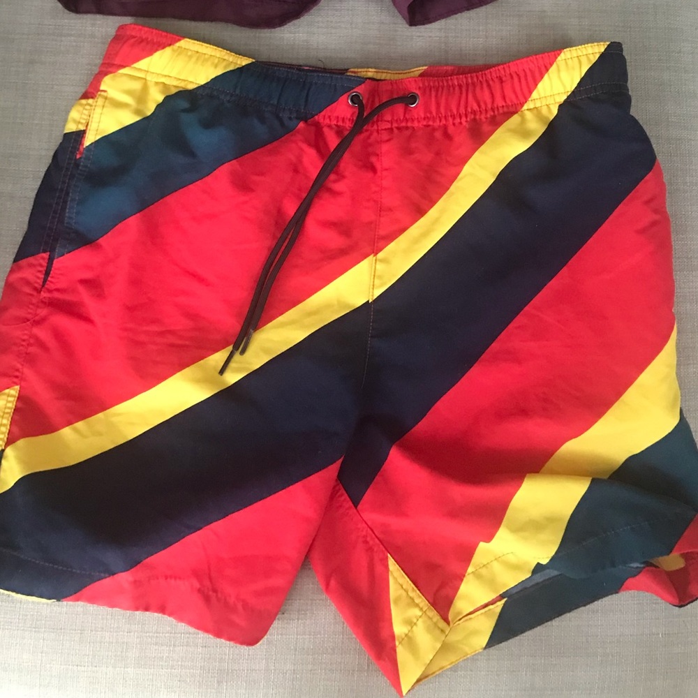 Striped swim trunks